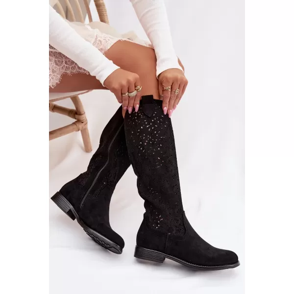  Dámské kozačky S.BARSKI HY61-8023 BLACK 