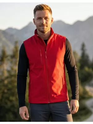 Pánská softshellová vesta ALTISPORT NoPrint NP/ALM865 ČERVENÁ