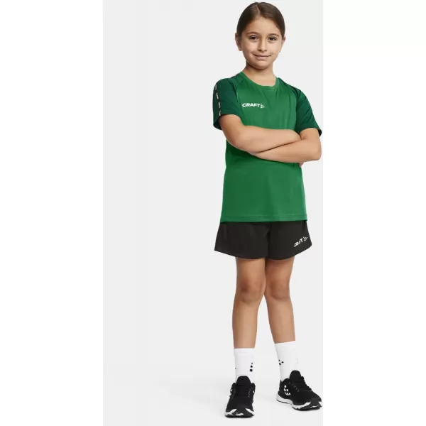  Dětské kontrastní sportovní tričko CRAFT TW Squad Go Contrast Jersey Jr TÝMOVĚ ZELENÁ/ZELENÁ 