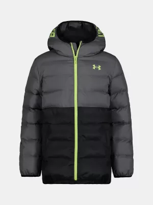 Chlapecká bunda UNDER ARMOUR UA PRONTO COLORBLOCK PUFFER JACKET UJFIM09F-021 ŠEDÁ