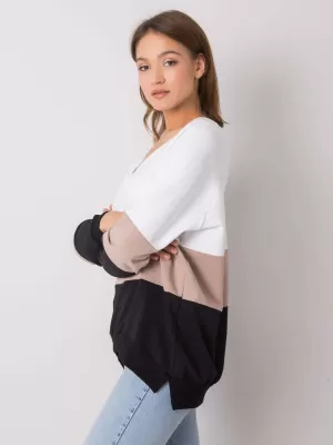 Dámská mikina RUE PARIS RV-BL-5972.07 BLACK AND BEIGE