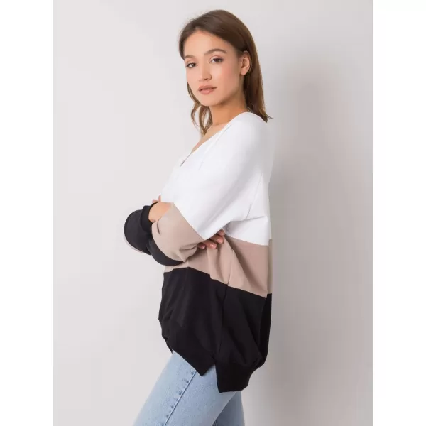  Dámská mikina RUE PARIS RV-BL-5972.07 BLACK AND BEIGE 
