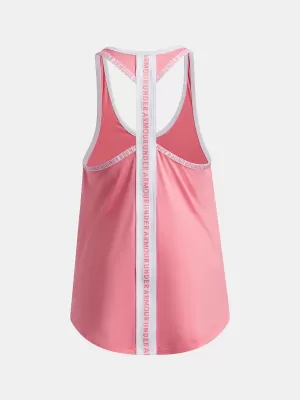 Dívčí tílko UNDER ARMOUR TECH KNOCKOUT TANK 1363374-600 RŮŽOVÁ