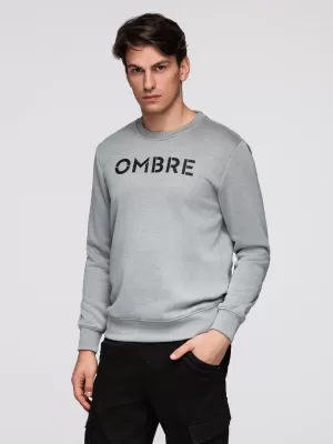 Pánská mikina OMBRE B1711 GREY MELANGE