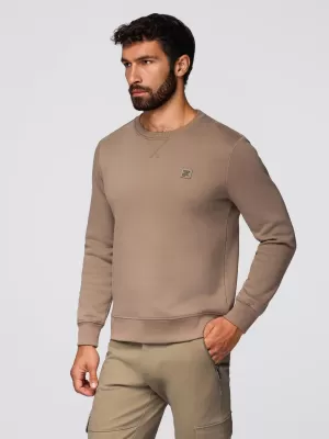 Pánská mikina OMBRE OM-SSNZ-0243 LIGHT BROWN