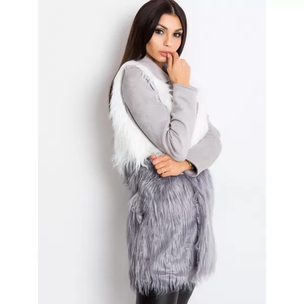  Dámská vesta WOOL FASHION ITALIA AT-KZ-04201.97P WHITE-GRAY 