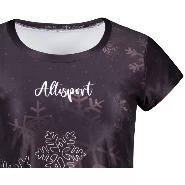  Dámské vánoční triko premium ALTISPORT VOJ/ALWVN8TR06 HNĚDÁ 