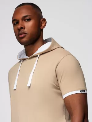 Pánské triko OMBRE OM-TSCT-0256 BEIGE
