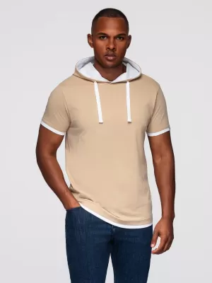 Pánské triko OMBRE OM-TSCT-0256 BEIGE