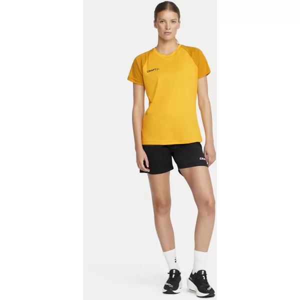  Dámské kontrastní sportovní tričko CRAFT TW Squad Go Contrast Jersey W ŠVÉDSKÁ ŽLUTÁ/ZLATÁ 