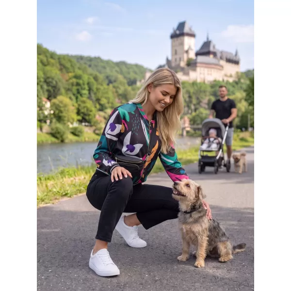  Dámská bunda ALTISPORT HADARIT ČERNÁ VZOR 
