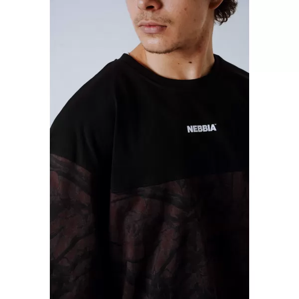  NEBBIA Oversized tričko POWER 898 DARK BROWN CAMO 