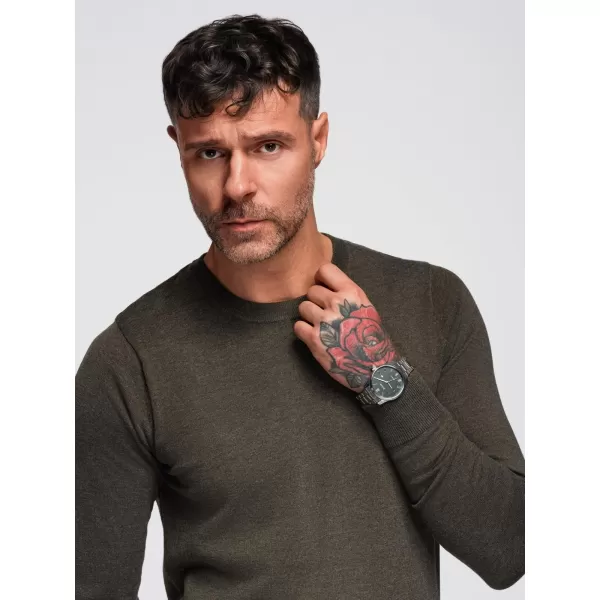  Pánský svetr OMBRE OM-SWBS-0106 OLIVE MELANGE 