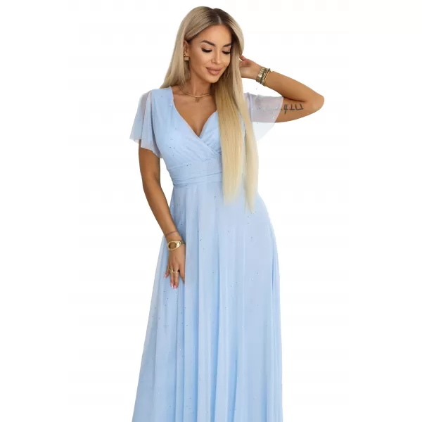  Dámské šaty NUMOCO 635-6 BLANKYTNĚ MODRÁ 