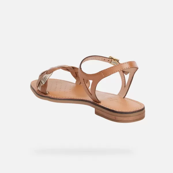  Dámské sandály GEOX MADDALUSIAC G013189 HNĚDÁ 