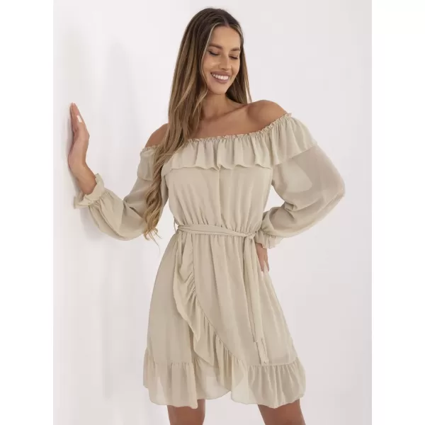  Dámské šaty OCH BELLA TW-SK-BI-1203.72P LIGHT BEIGE 