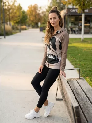 Dámská mikina na zip premium ALTISPORT VOJ/ALW128MI02 KÁVOVÁ