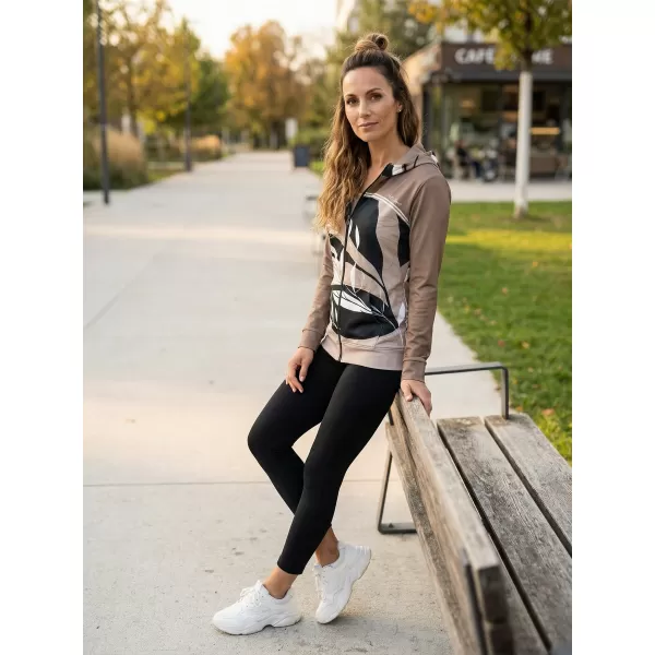  Dámská mikina na zip premium ALTISPORT VOJ/ALW128MI02 KÁVOVÁ 