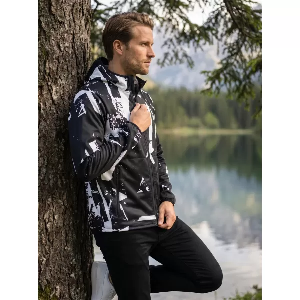  Pánská softshellová bunda premium ALTISPORT VOJ/ALM079JACK01 ČERNOBÍLÁ 