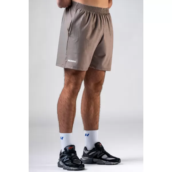  NEBBIA Tréninkové šortky POWER 902 LIGHT BROWN ASH 