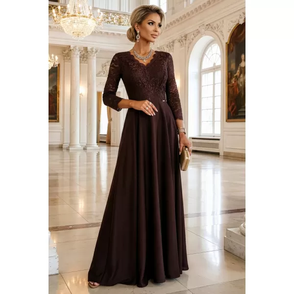  Dámské šaty NUMOCO AMBER 309-14 ČOKOLÁDOVÁ 