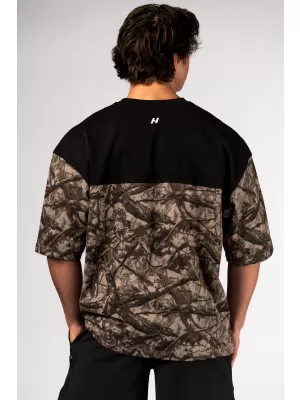 NEBBIA Oversized tričko POWER 898 LIGHT BROWN CAMO