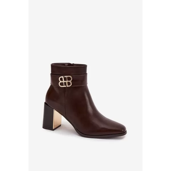  Dámské boty na podpatku BOTO GALINNE 40566 BROWN 