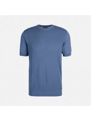 Pánské triko GEOX KNIT G012315 MODRÁ