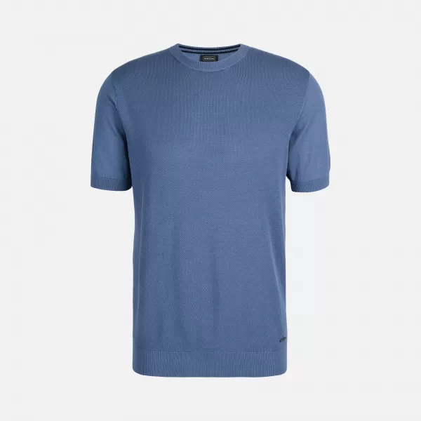  Pánské triko GEOX KNIT G012315 MODRÁ 