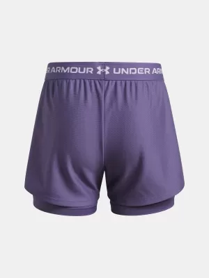 Dívčí kraťasy UNDER ARMOUR UA TECH PLAY UP 2N1 SHORT 6004985-520 FIALOVÁ