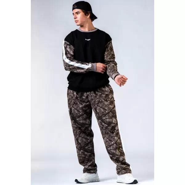  NEBBIA Relaxed fit tepláky POWER 904 LIGHT BROWN CAMO 
