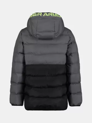 Chlapecká bunda UNDER ARMOUR UA PRONTO COLORBLOCK PUFFER JACKET UJFIM09F-021 ŠEDÁ