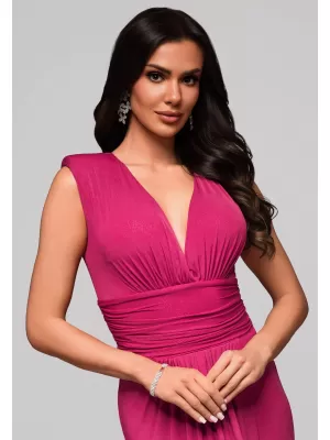 Dámské šaty LARICA LA-OM-DLR177 FUCHSIA