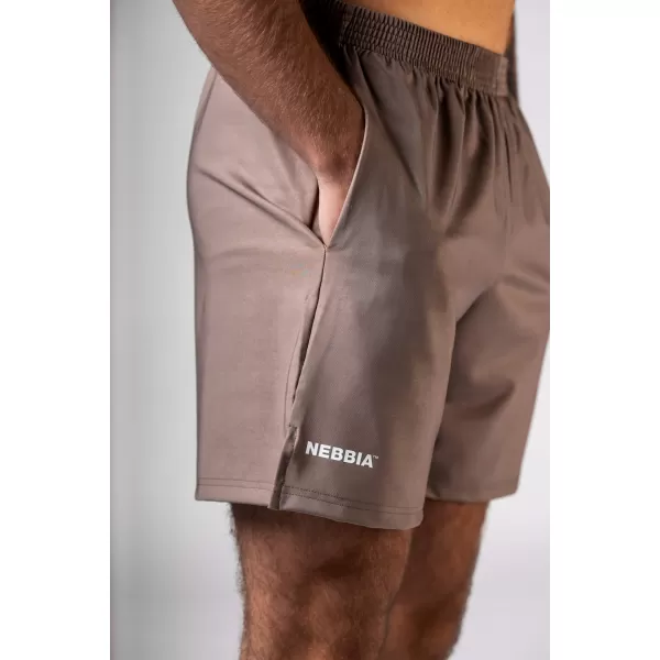  NEBBIA Tréninkové šortky POWER 902 LIGHT BROWN ASH 