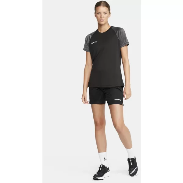  Dámské kontrastní sportovní tričko CRAFT TW Squad Go Contrast Jersey W ČERNÁ/ŽULOVÁ 