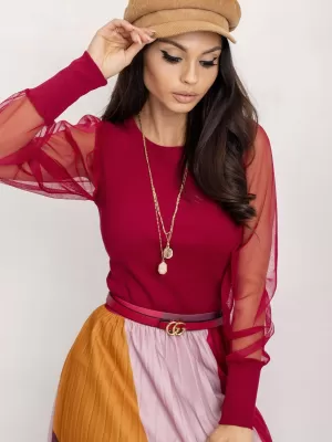 Dámská halenka RUE PARIS RV-BZ-5192.16 BURGUNDY