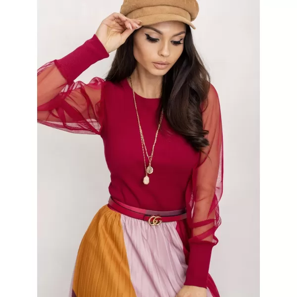  Dámská halenka RUE PARIS RV-BZ-5192.16 BURGUNDY 