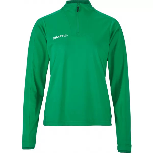  Dámská tréninková bunda s 1/4 zipem CRAFT TW Evolve 2.0 Half Zip W TÝMOVĚ ZELENÁ 