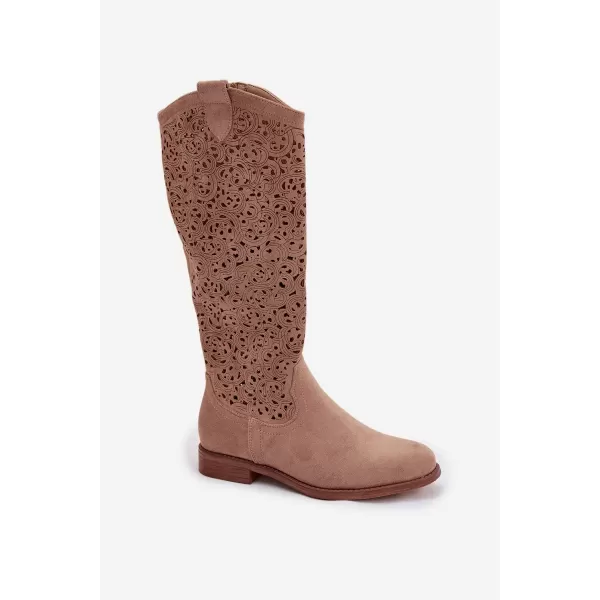  Dámské kozačky S.BARSKI HY61-8023 BEIGE 