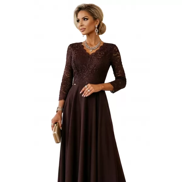  Dámské šaty NUMOCO AMBER 309-14 ČOKOLÁDOVÁ 