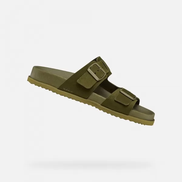  Pánské pantofle GEOX PARNAIBA G014431 KHAKI 