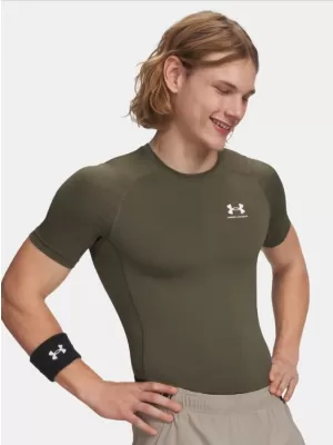 Pánské triko UNDER ARMOUR HG ARMOUR COMP SS 1361518-390 ZELENÁ