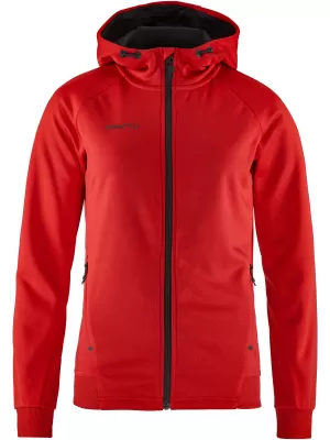 Dámská bunda s kapucí CRAFT Corp. ADV Unify Hoodie Jacket W JASNĚ ČERVENÁ