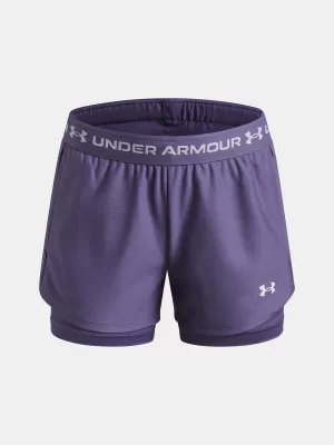 Dívčí kraťasy UNDER ARMOUR UA TECH PLAY UP 2N1 SHORT 6004985-520 FIALOVÁ