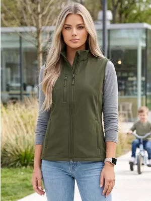 Dámská softshellová vesta ALTISPORT NoPrint NP/ALW965 MILITARY