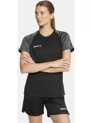 Dámské kontrastní sportovní tričko CRAFT TW Squad Go Contrast Jersey W ČERNÁ/ŽULOVÁ