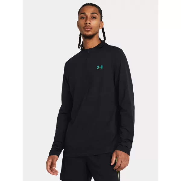  Pánské triko UNDER ARMOUR VANISH ELITE SEAMLESS 1/4 ZP 1382798-001 ČERNÁ 
