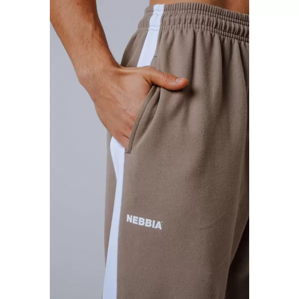  NEBBIA Relaxed fit tepláky POWER 904 LIGHT BROWN ASH 