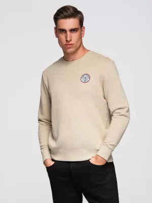 Pánská mikina OMBRE B1713 BEIGE