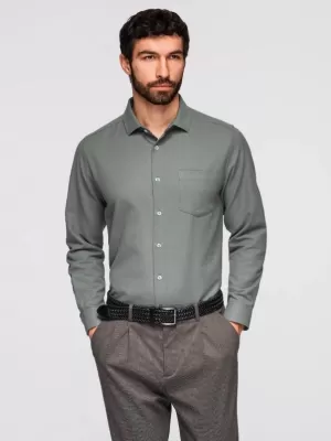 Pánská košile OMBRE K694 KHAKI